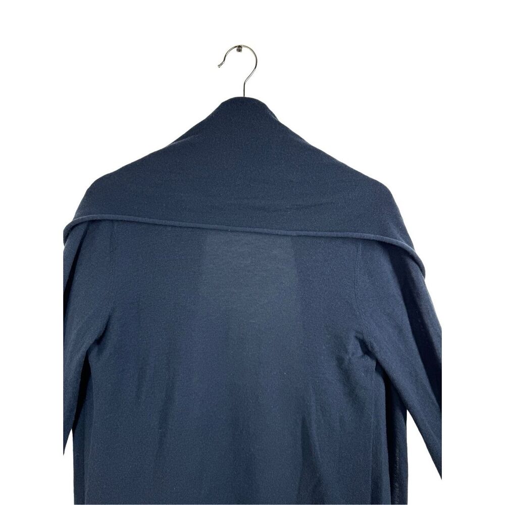 Alice + Olivia Blue Long Sleeve Wrap Cardigan Sweater Size M Asymmetrical Wool - Picture 3 of 14
